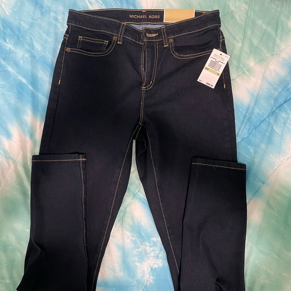 Michael Kors Izzy Skinny Navy Denim Jeans size 8